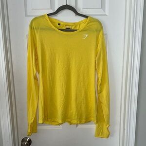 Gymshark Yellow Fitted Long Sleeve T-Shirt
